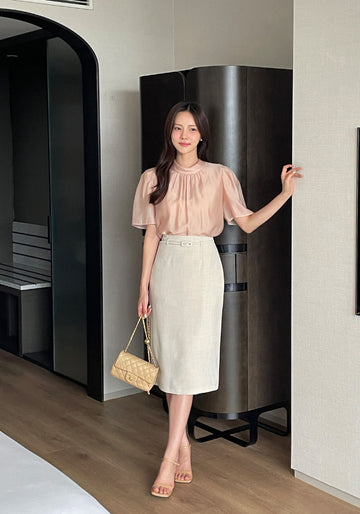 Harib Summer Span H-Line Skirt (Belt Set)